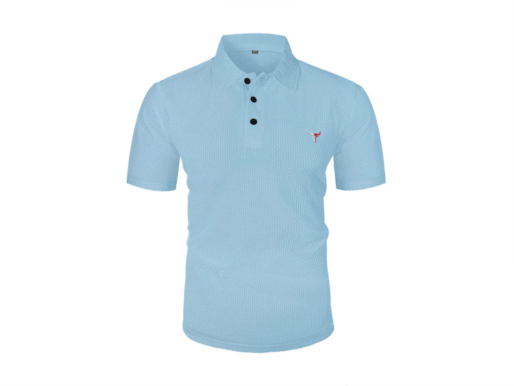 T-shirt estiva a maniche corte da uomo con risvolto in seta ghiacciata, top da uomo
