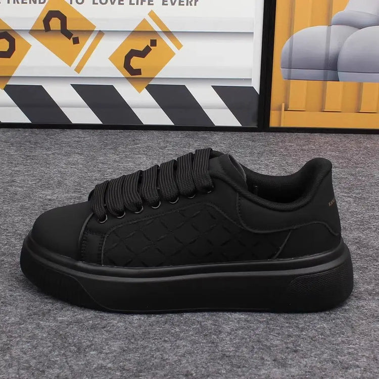 Luxury Men's Shoes 2026 Men Leather Sneakers Thick Soled Board Tennis Shoes New Casual Walking Shoes for Men & Women