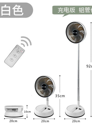 Ventilatore pieghevole portatile 6000mAh Dispositivo di raffreddamento dell'aria con telecomando USB Ventilatore da pavimento wireless ricaricabile silenzioso per la casa all'aperto
