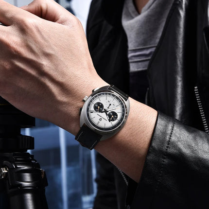 Orologio da uomo di lusso retrò 2026 PAGANI DESIGN Cronografo sportivo al quarzo VK63 con zaffiro AR impermeabile e cinturino in pelle