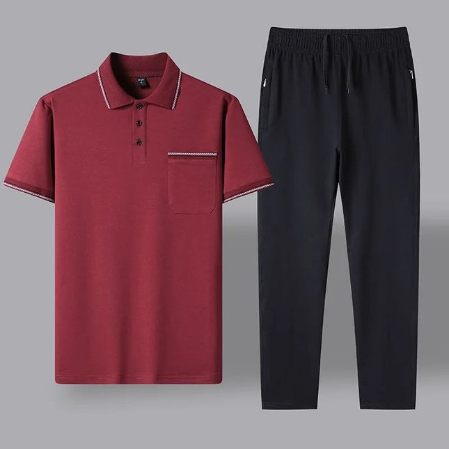2024 Summer New Comfortable Soft Cotton Fashion Suit Men's Casual Relaxed Breathable Plus Size High Quality Sports Two-Piece Set PlatiNum