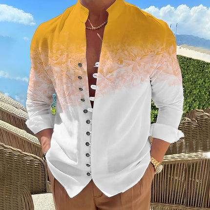 Men's Shirts New Printed Button-Down Shirt Fashion Collar Loose Fit Men's Shirts Casual Streetwear Comfortable
