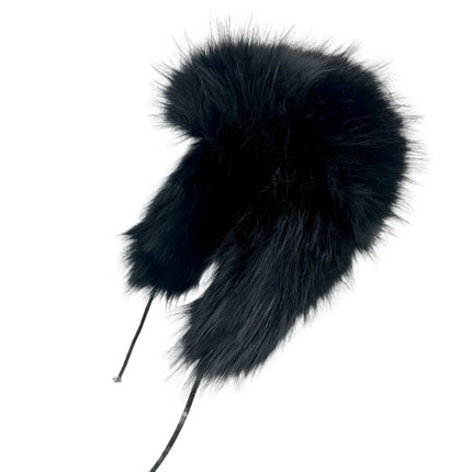 Y2K Fluffy Popular Russian Female Round Earflap Cap Faux Fur Winter Warm Hat For Women Faux Fox Raccoon Fur Beanies Bomber Gorra
