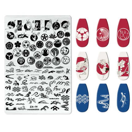 Flowers Love Nail Stamping Newspaper Splice Theme Irregular Stamping Plates Letter Nail Art Printing Stencil Tool Big Size Tools