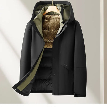 Oversized Men's 90% White Duck Down Jackets Winter Outdoor Windproof Warm Hooded Puffer Coat Loose Thicken Padded Parka Clothing