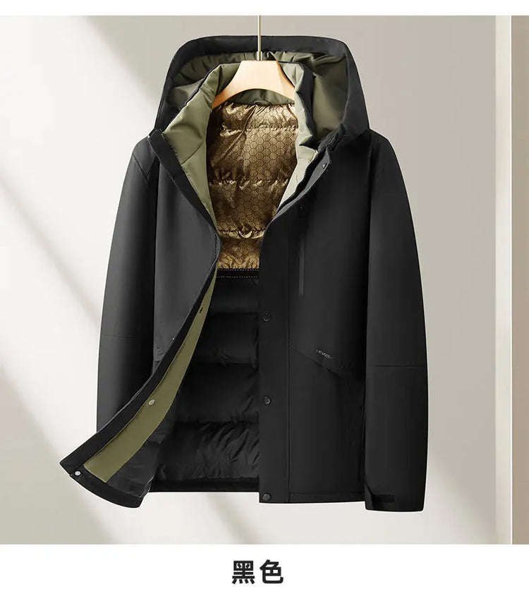 Oversized Men's 90% White Duck Down Jackets Winter Outdoor Windproof Warm Hooded Puffer Coat Loose Thicken Padded Parka Clothing
