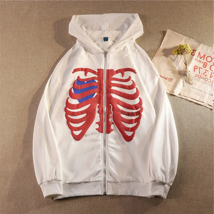 New Hoodies Women Vrouwen Gothic Zwart Zip Up Oversized Sweatshirt Dames Retro Harajuku Capuchon Streetwear Tops