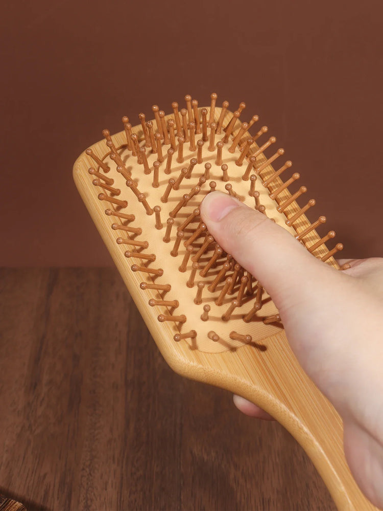 Bamboo Hairbrush Natural Wooden Anti-Static Brush Hair and Scalp Grooming Anti-Static Air Cushion Styling Tool Universal