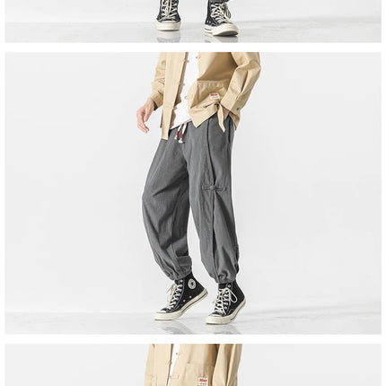 Pantaloni da uomo caldi di vendita autunno stile cinese pantaloni larghi larghi vintage moda uomo pantaloni lanterna con coulisse Harajuku solidi
