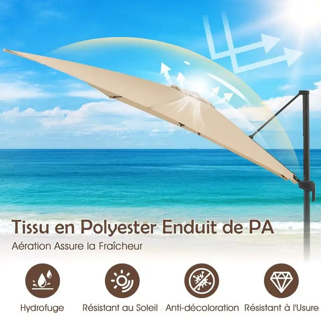 294 cm Square Cantilever Patio Umbrella - Beige