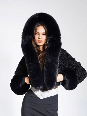 ZADORIN High Quality Faux Fur Coats Hooded Cropped White Black Faux Fur Coat Woman Clothing Fluffy Fur Jacket Winter Outerwears