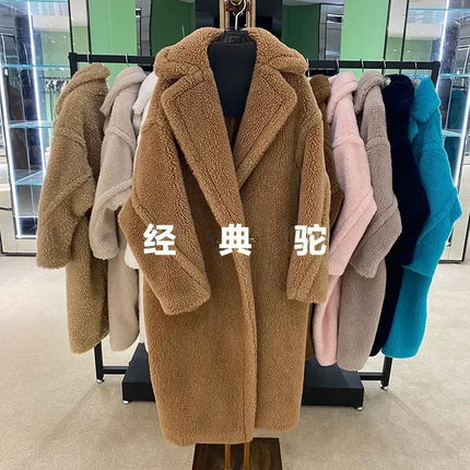 Max Teddy Coat 62% Alpaca 26% Wool 12% Silk Coat Winter Thicken Women's Coat