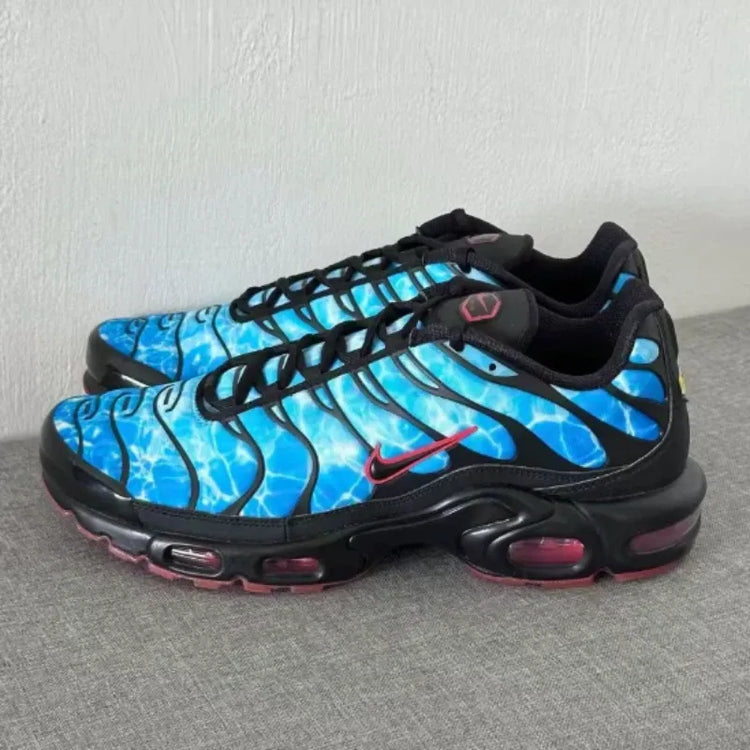 Nike Air Max Plus TN Black Baltic Blue Men's Fashion Breathable Mesh Upper Air Cushion Casual Sneakers HQ3824-001