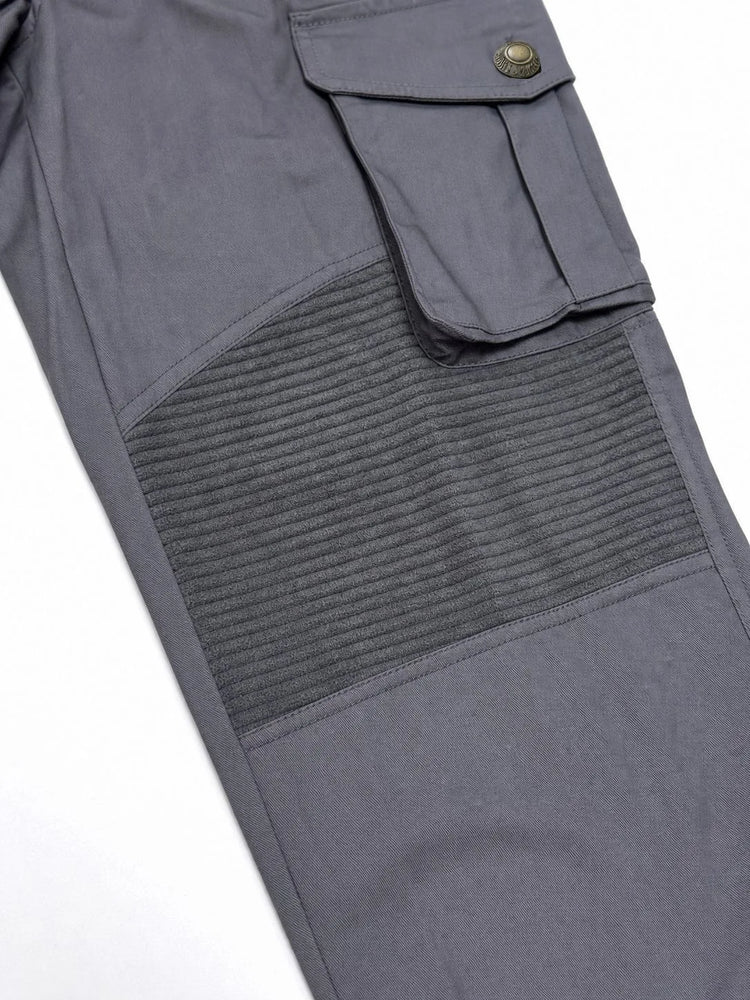 Men 100% Cotton Tactical Cargo Pants Multi‑Pocket Spliced Striped Trousers Spring Autumn Casual Outdoor Long Pants For Male