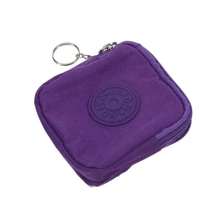 Mini Nylon Waterproof Coin Purses Key Bag Wallets Portable Square Small Card Holder Zipper Zero Wallets Card Bags Headphone Bags PlatiNum