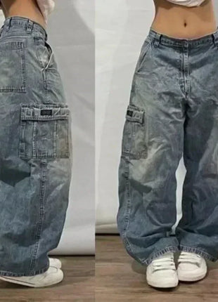 Jeans larghi ricamati modello Joker di tendenza della moda americana Donna Street Y2K Nuovi pantaloni a gamba larga oversize Hip Hop Jeans unisex