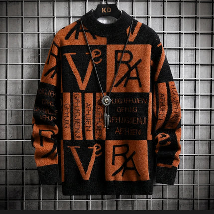 Men Knitted Sweater Stripe Pullovers Printing Round Neck Sweater Autumn/Winter Designer Quality Casual Men Clothing Jumper