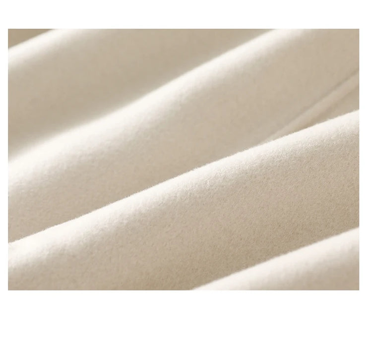 Ladies' 100% Cashmere Thick Double-Sided Extended Coat, Classic, Versatile and Fashionable for Business and Leisure