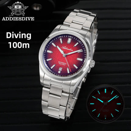 ADDIESDIVE New 2026 Luxury Men's Mechanic Quartz Analog Watch Super Luminous Steel Watch 10Bar Bubble Glass Personalized Watches
