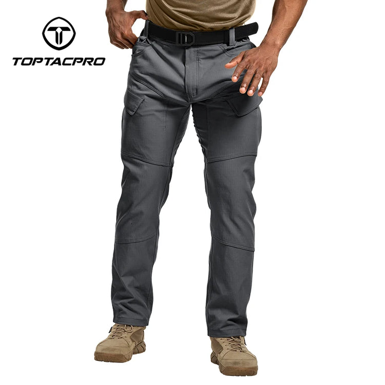 TOPTACPRO Men's Flex Ripstop Water-Resistant Lightweight Stretch Cargo Trousers for EDC Outdoor Work Hiking 8201