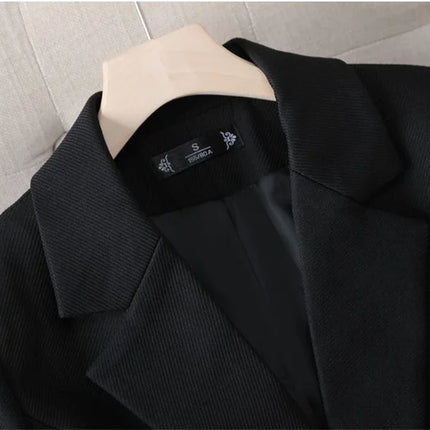 Autumn Winter Jacket Women Long Blazer Khaki Coffee Black Office Ladies Formal Jacket Business Work Wear Coat Female Outerwear