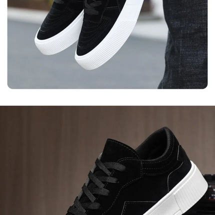 Men's Vulcanized Shoes Fashion Casual Sneakers Lace Up Platform Shoe High Quality Suede Casual Shoes for Men Sneakers Man Shoes