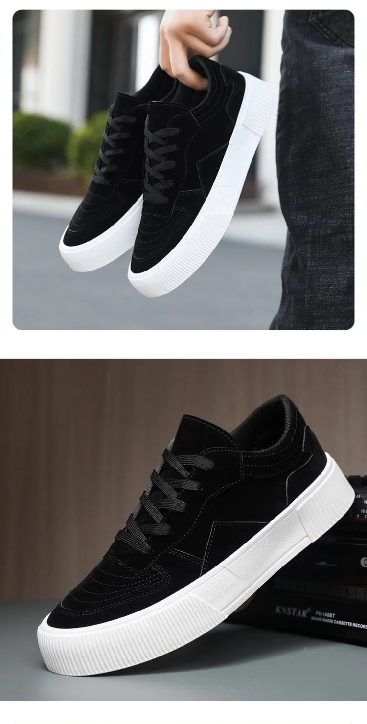 Men's Vulcanized Shoes Fashion Casual Sneakers Lace Up Platform Shoe High Quality Suede Casual Shoes for Men Sneakers Man Shoes