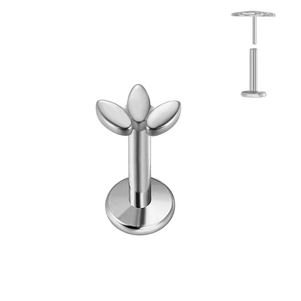 ASTM F136 G23 Orecchino a forma di cuore in titanio 16G 18G 20G Piercing senza filettatura Farfalla Push in Lip Stud Daith Labret Conch platinumshop