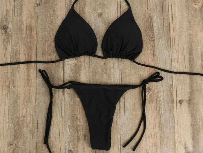 Costume da bagno sexy perizoma con cravatta laterale e cravatta da donna, cinturino diviso, fasciatura regolabile, stile brasiliano, costumi da bagno da donna platinumshop
