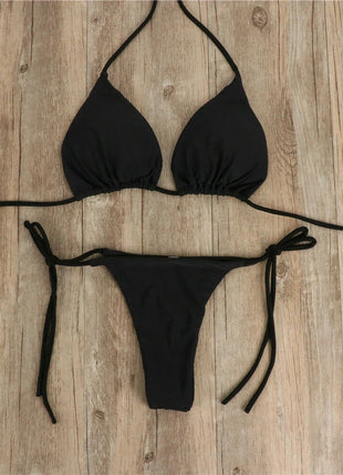 Costume da bagno sexy perizoma con cravatta laterale e cravatta da donna, cinturino diviso, fasciatura regolabile, stile brasiliano, costumi da bagno da donna platinumshop