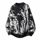 All-Over Floral Jacquard Pattern Pullover Sweater, Casual Crew Neck Knit Men's Pullover, Super Cool Winter Gift