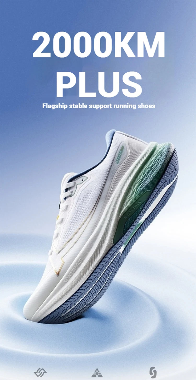 Xtep 2000km Plus Running Shoes 2025 New Spring Lightweight Anti-slip Wear-Resistant Men's Training Jogging Sneakers 875319110001 PlatiNum