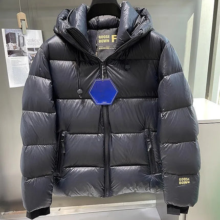 Winter Mens Down Coat Windproof Waterproof Outside Casual Outerwear Zip High Street Fashion Men Warm Hooded Windbreaker Jacket