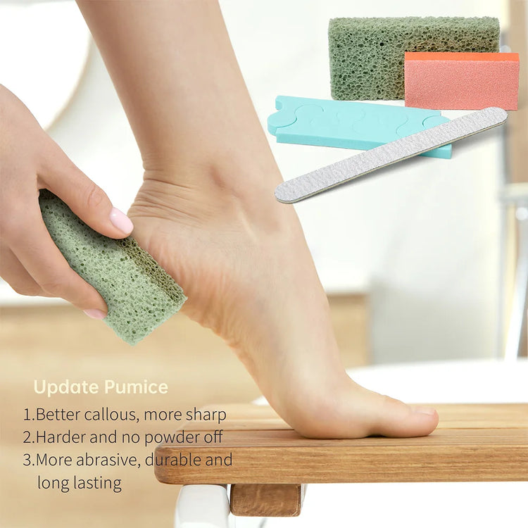 400 Sets/Case Disposable New Sharper Pumice Pedicure Kits Manicue Tools Sand File Buffer Sponge Block 4 In 1 Nail Sets