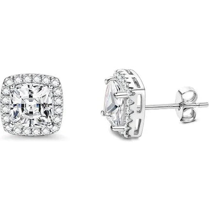 Drperfect Orecchini in argento con zirconi cubici per donna Uomo Orecchini a bottone delicati ipoallergenici placcati in oro 14 carati platinumshop