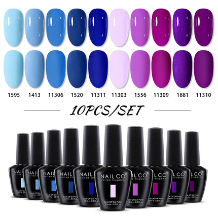 NAILCO 15ml Green Blue Series UV Nail Gel Polish Blue Colors UV&LED Gel Varnish Red Soak Off Semi Permanent LED Nail Gel Varnish