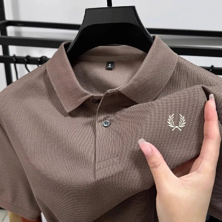 Polo da uomo di alta qualità, in cotone pesante, estivo, nuovo, classico, di marca, ricamato, comodo, traspirante, alla moda, a maniche corte
