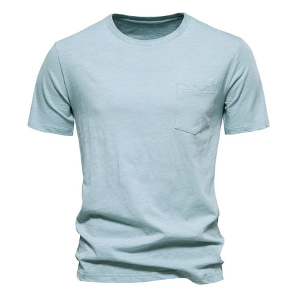 Men's 100% Cotton T-Shirt Soft Casual Fitness Summer Thin T-Shirts Men's Home Wear O-Neck Short Sleeve Solid T-Shirt for Men