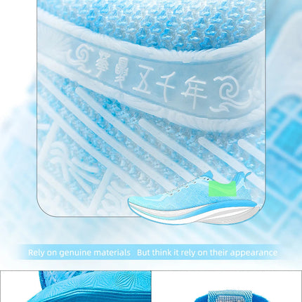 ONEMIX Scarpe da corsa da uomo in stile cinese Traspirante Carattere di moda Vamp Cuscino d'aria Scarpe sportive Scarpe da ginnastica da passeggio all'aperto PlatiNum