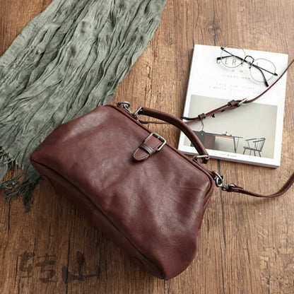 Women Handbag Top Quality Genuine Leather Long Strap Doctor Bags Women Shoulder Bag Manual Natural Cowhide Fashion Women Bags