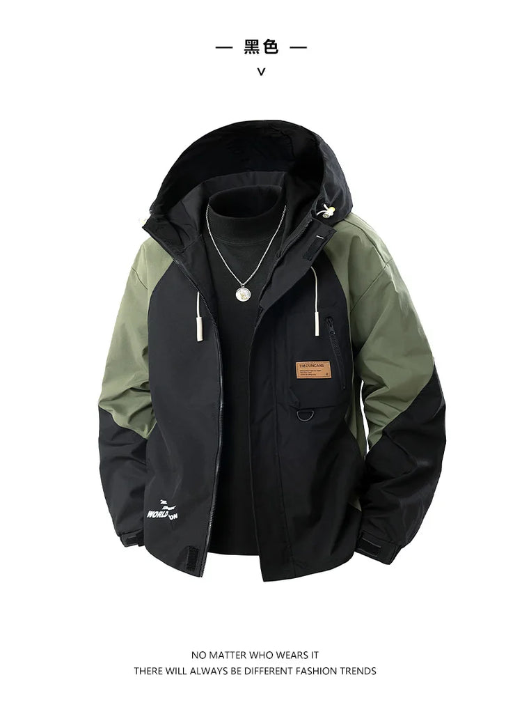 Big Size 9XL Men's Casual Jacket Hooded Windbreaker Male Spring Autumn Outerwear Patchwork Fashion Windproof Oversize Plus Large