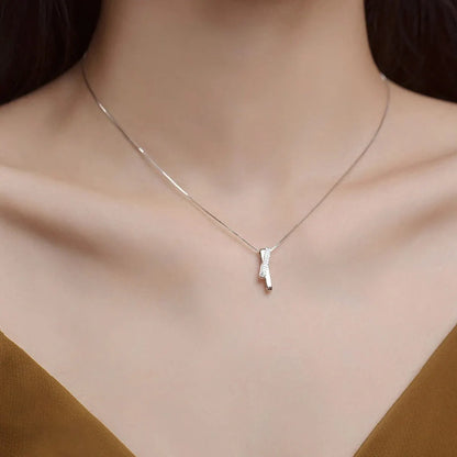 1 pz semplice personalità linee geometriche anello misterioso ad incastro matrimonio festa di compleanno proposta regalo collana catena clavicola