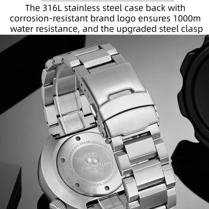 ADDIESDIVE 46mm Men Automatic Watch Sapphire Gradient Ice Hockey 1000m Dive Waterproof Mechanical Watch Ceramic Bezel Luminous