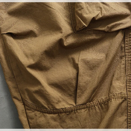 Men's corset casual pants loose 3D vertical cut retro military style outdoor scratch resistant multi-pocket cargo pants