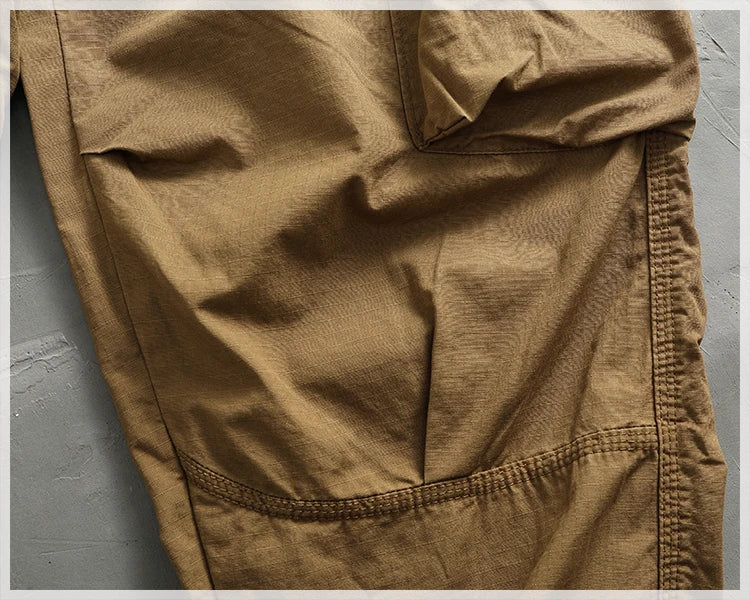 Men's corset casual pants loose 3D vertical cut retro military style outdoor scratch resistant multi-pocket cargo pants