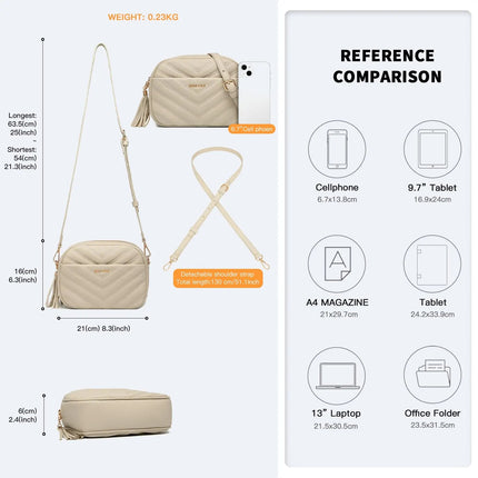 Miss Lulu WOMEN'S shoulder bag Tassel Small Crossbody Bag Elegant Golden Hardware handbag For WOMEN'S PlatiNum