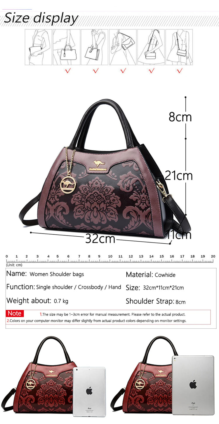 New Women Bag Luxury Designer Cowhide Handbags for Women Famous Brands Crossbody bag for Women Leather Shoulder Bags Sac a main PlatiNum