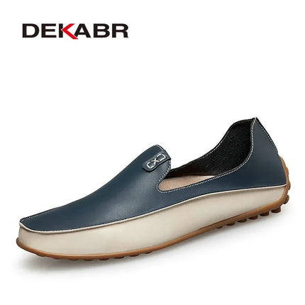DEKABR Uomo Casual Appartamenti Moda Mocassini morbidi in vera pelle Mocassini di marca Scarpe da uomo traspiranti di alta qualità Plus Size 36-47