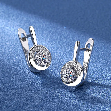Orecchini in argento sterling 925 gioielli di alta qualità retrò modello semplice orecchini con zirconi bianchi viola vendita calda platinumshop