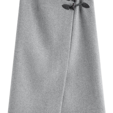 FSLE Vintage College-Inspired Asymmetrical Slit Skirt for Women Winter 2025 New Arrival Versatile Slim-Fit Design Plaid Skirts PlatiNum